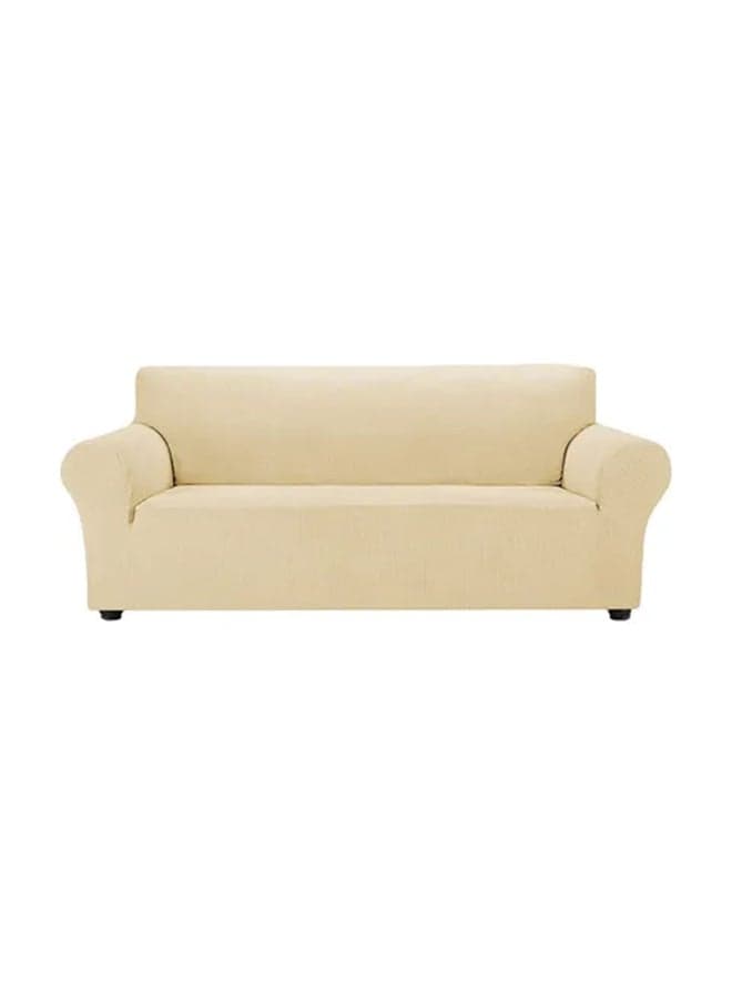Three Seater Stretch Sofa Cover Light Beige 190x230cm