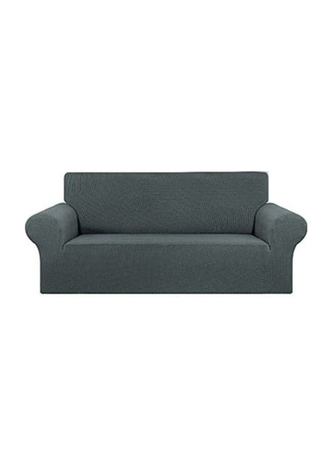 Three Seater Stretch Sofa Cover Dark Grey 190x230cm