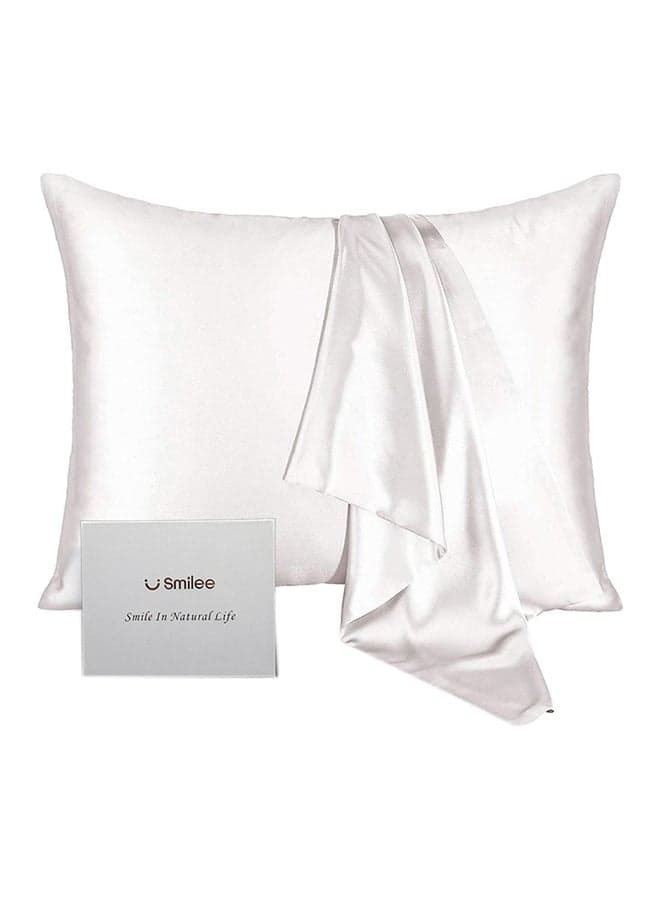100% Pure Mulberry Queen Pillowcase Silk White 76x51cm
