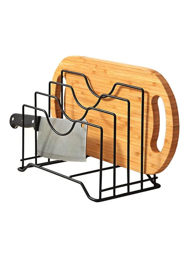 Multi-Purpose Pan And Pot Lid Rack Organizer Black 26 X 16.5 X 22cm