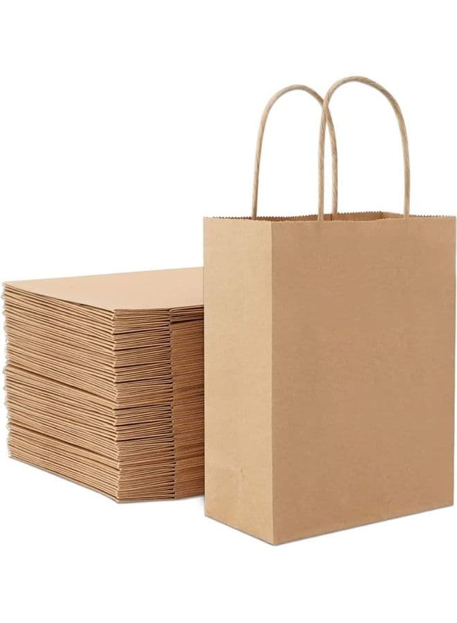 12-Piece Twisted Handles Paper Bag Set Brown