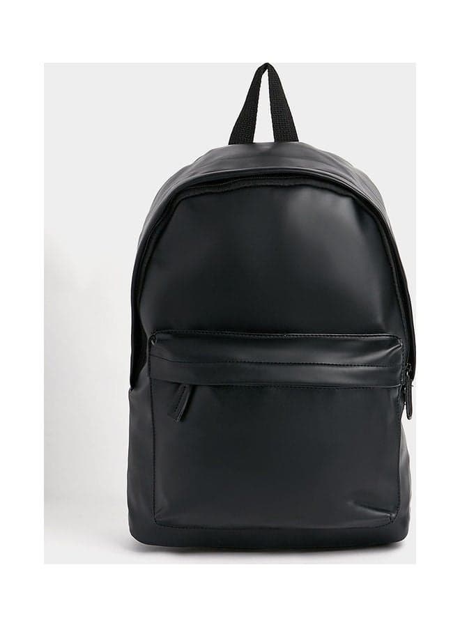 Zip Closure Backpack Black