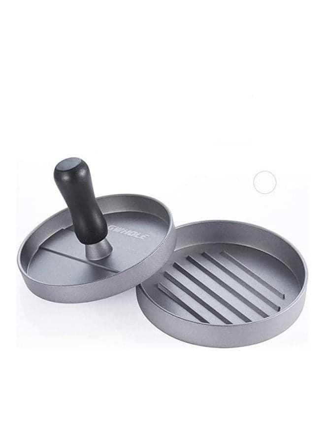 Non Stick Burger Press Aluminum Hamburger Patty Silver 12.8 x 11.8 x 3.2cm