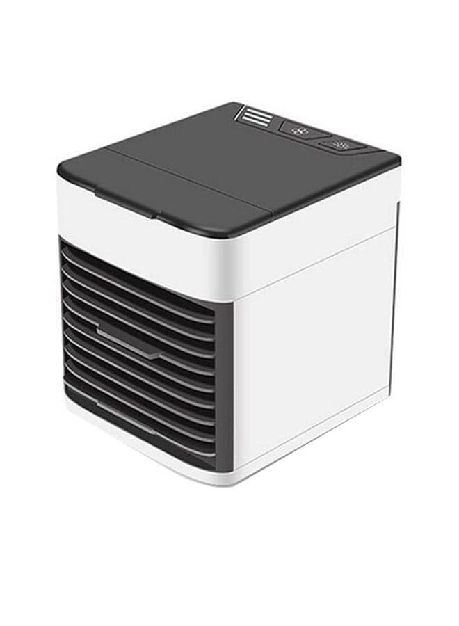 Personal Desktop Portable Air Conditioner Humidifier With 7-Color LED Light Black & White 17cm
