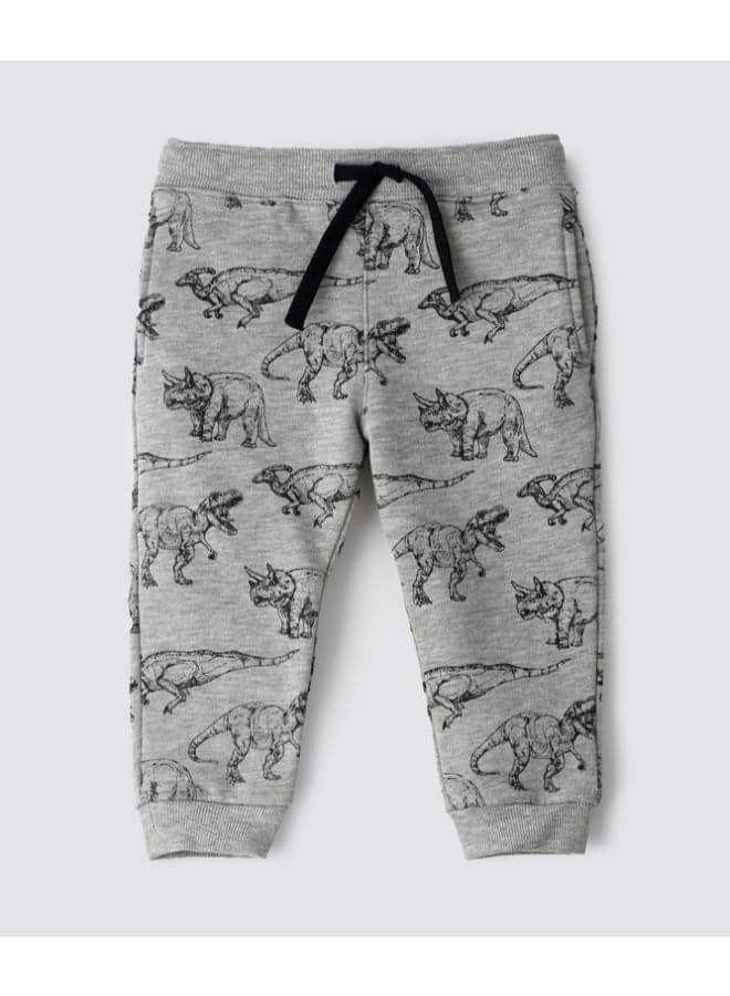 Contrast Drawcord Knit Joggers Light Grey