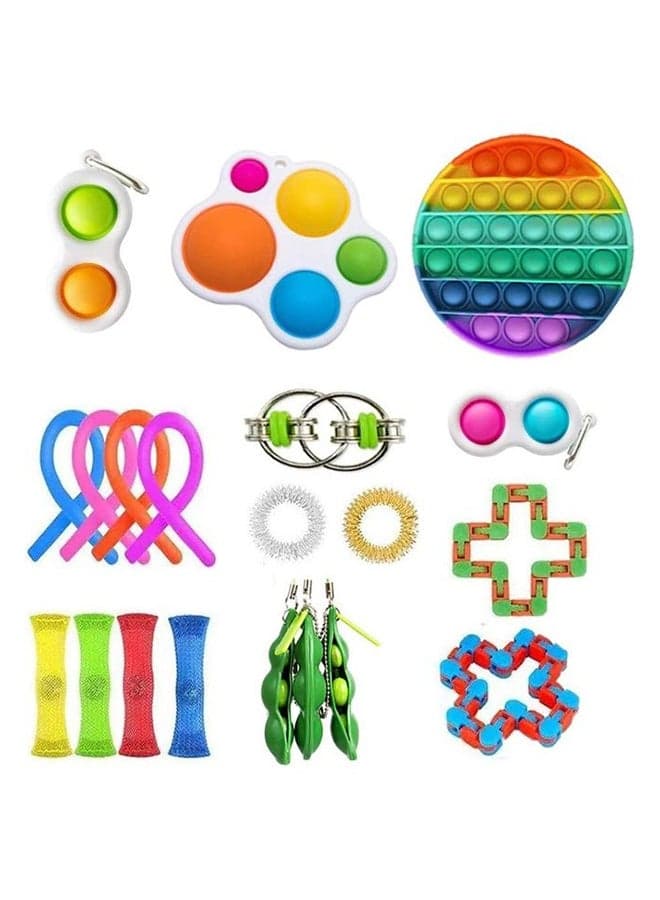 20-Piece Simple Dimple Mini Bubble Ergonomic Stress Relief Sensory Fidget Toy Set