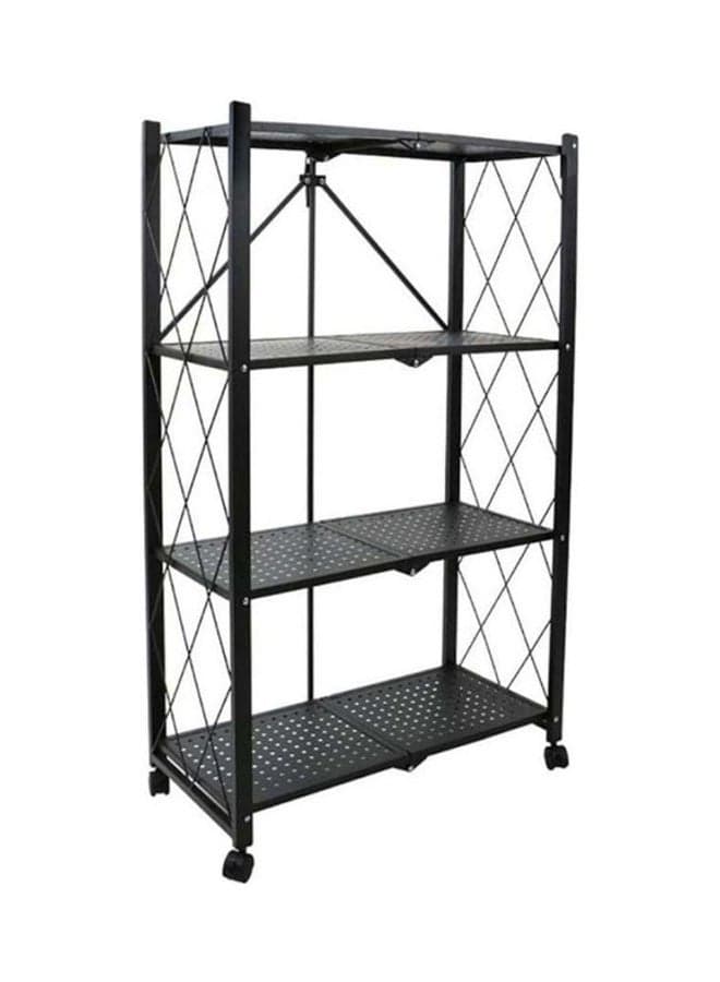 Storage Rack With Shelves Black 126cm