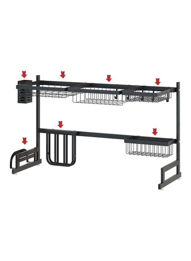 Over Sink Dish Drying Rack Organizer Black 6.4kg