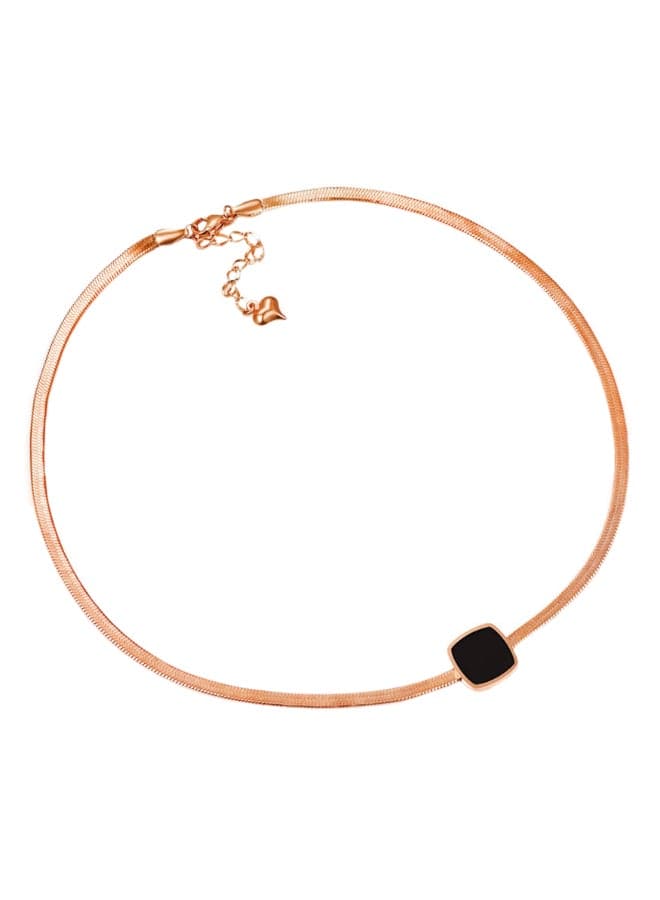 Alissa Flat Chain Square Pendant Necklace