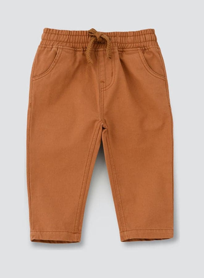 Drawcord Casual Joggers Brown