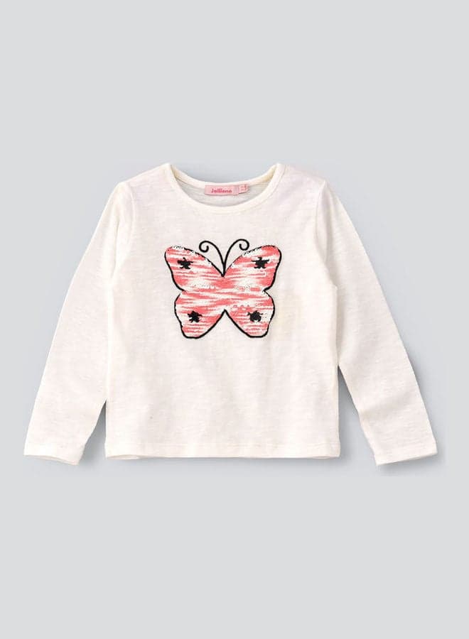 Woven Casual AOP Top White — 5-6Y