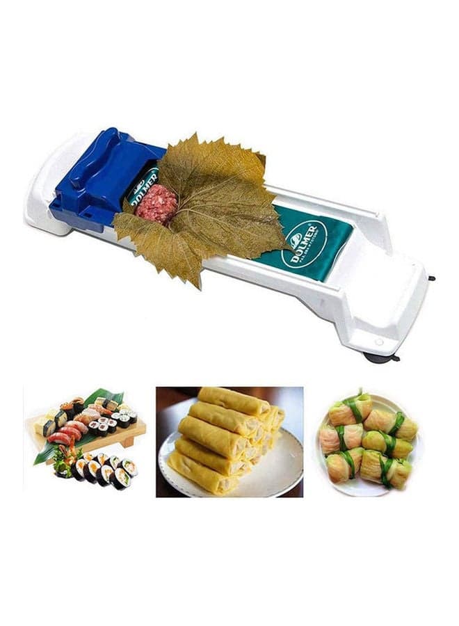 Dolmer Rolling Machine Turkish Sarma Stuffed Grape & Cabbage Leave White-Blue 34.7 x 9cm