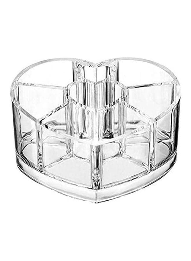 Heart Shaped Cosmetic Makeup Organizer Lipstick Holder Display Clear