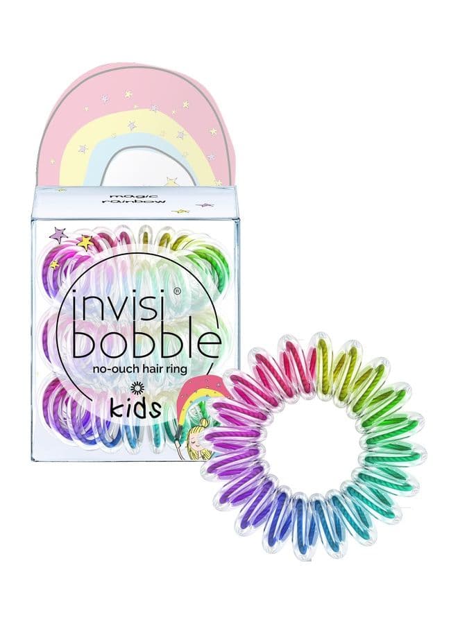 3 Pcs Kids Hair Elastics Magic Rainbow