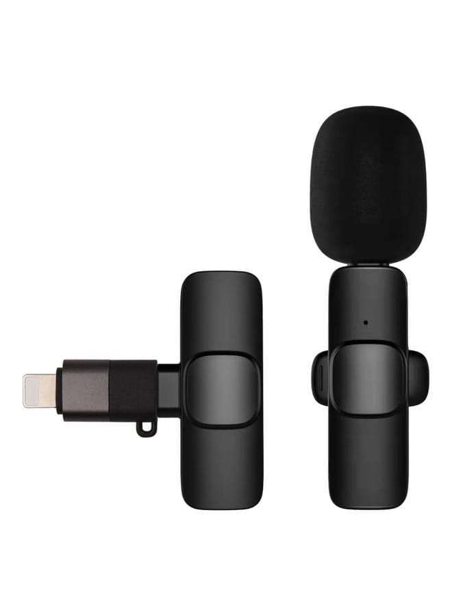 Mini Wireless Clip-on Omnidirectional Mic Black