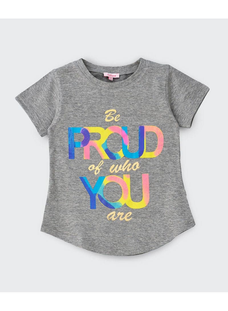 Graphic Print T-Shirt Light Grey Melange