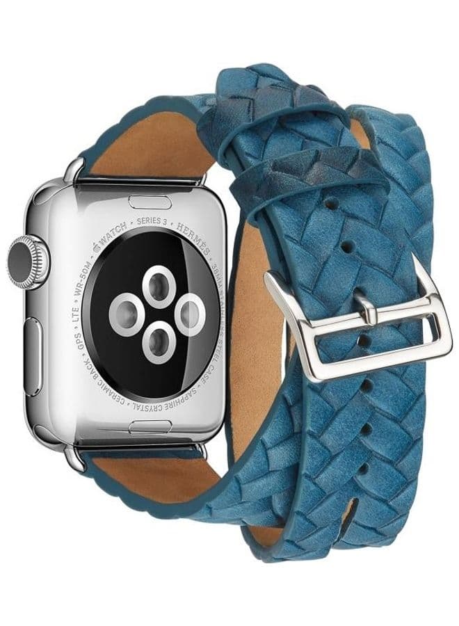 Ethnic Replacement Watchband For Apple Watch Series 1/2/3/4/5/6/7/SE 38/40/41mm Blue