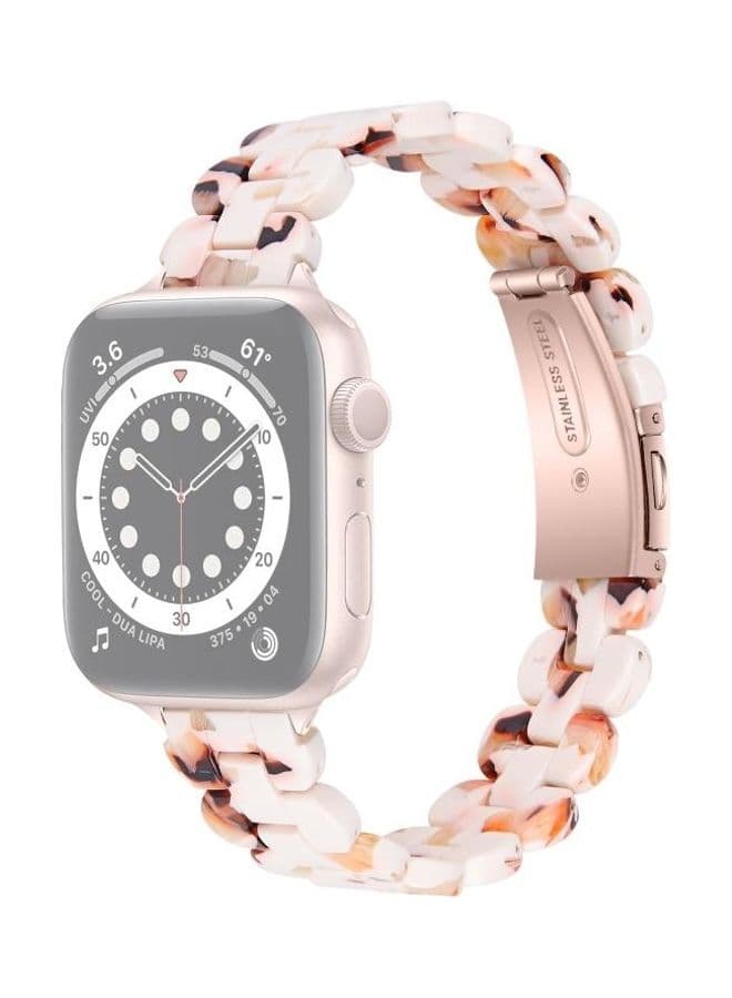 Oval Resin Replacement Strap Watchband For Apple Watch Series 7/6/5/4/3/2/1/SE 41/40/38mm Nougat