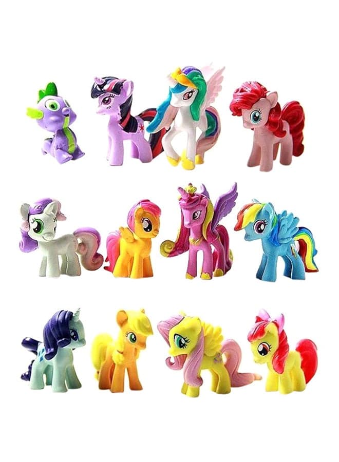 12-Piece Designer Highly Pigmented Paint Pony Cake Toppers Set, Multicolour 5cm
