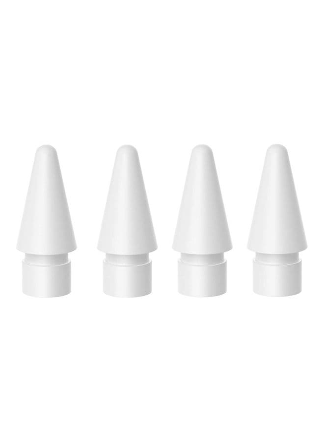 4-Piece Replacement Tips Set For Apple Pencil 1st And 2nd Generation White