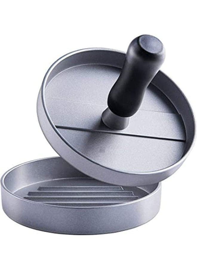 Burger Press Aluminum Hamburger Presser Maker BBQ Ideal Cave Tools Silver