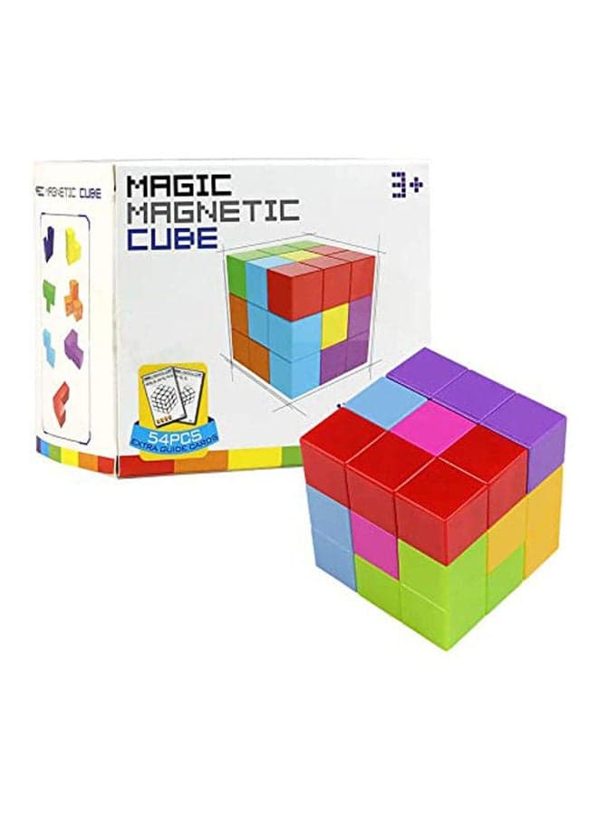 Magic Magnetic Cube 7Pcs 54 Guard Cards 108 Shapes Diy Cube Intelligence Improvement Toy For Boys And Girls