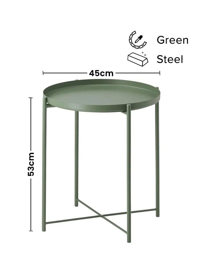 Round Steel Table Green 45x53x45cm