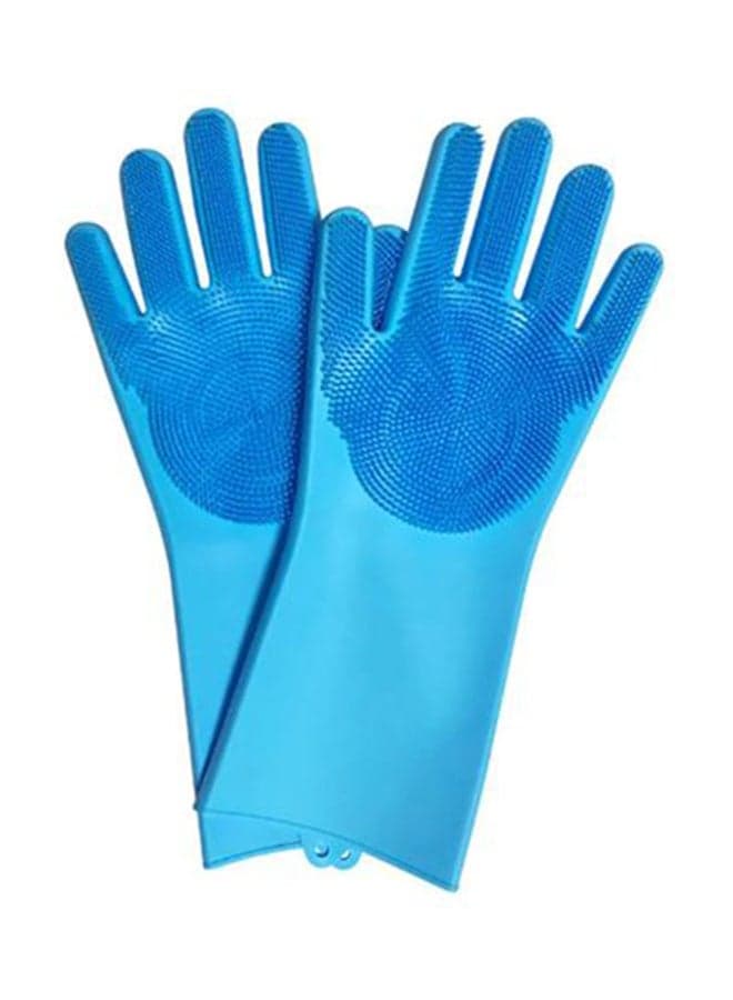 Pair Of Scrubber Gloves Blue 33.5x15.5cm