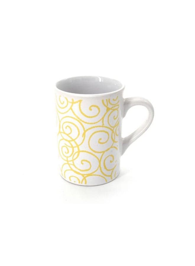 Printed Ceramic Mug White/Yellow