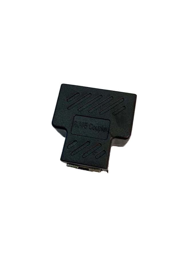 1 to 2 Female Ports RJ45 Splitter Adapter Black