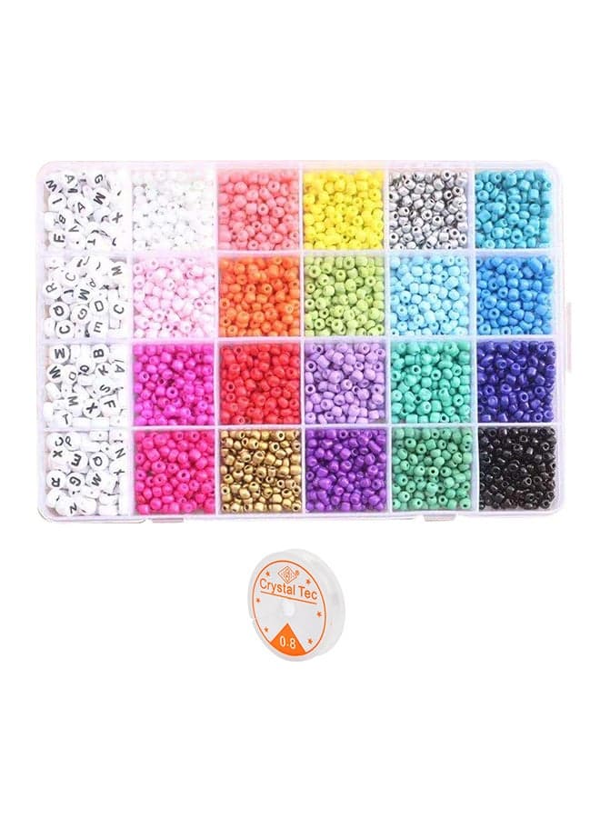 3800 Seed Beads With 250 Alphabet Letters DIY Bracelet Craft Kit 14x2.5x21cm