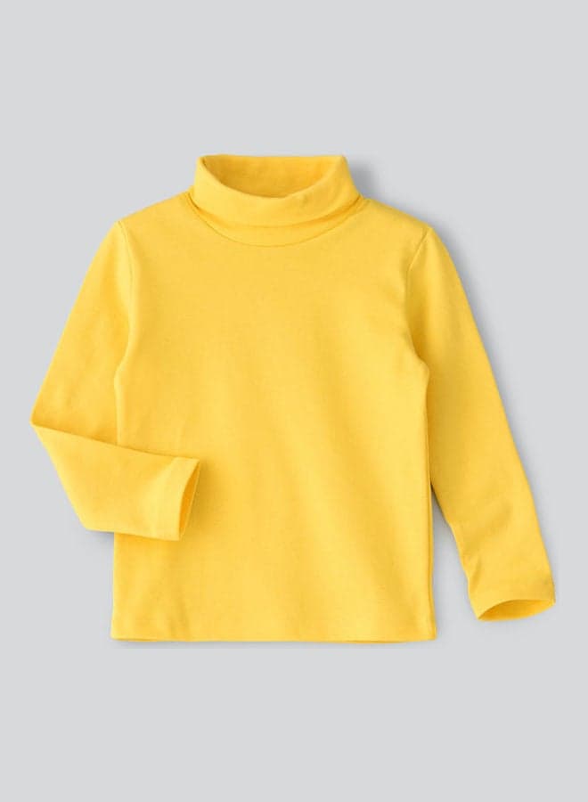 Basic Turtle Neck Knit Top Yellow