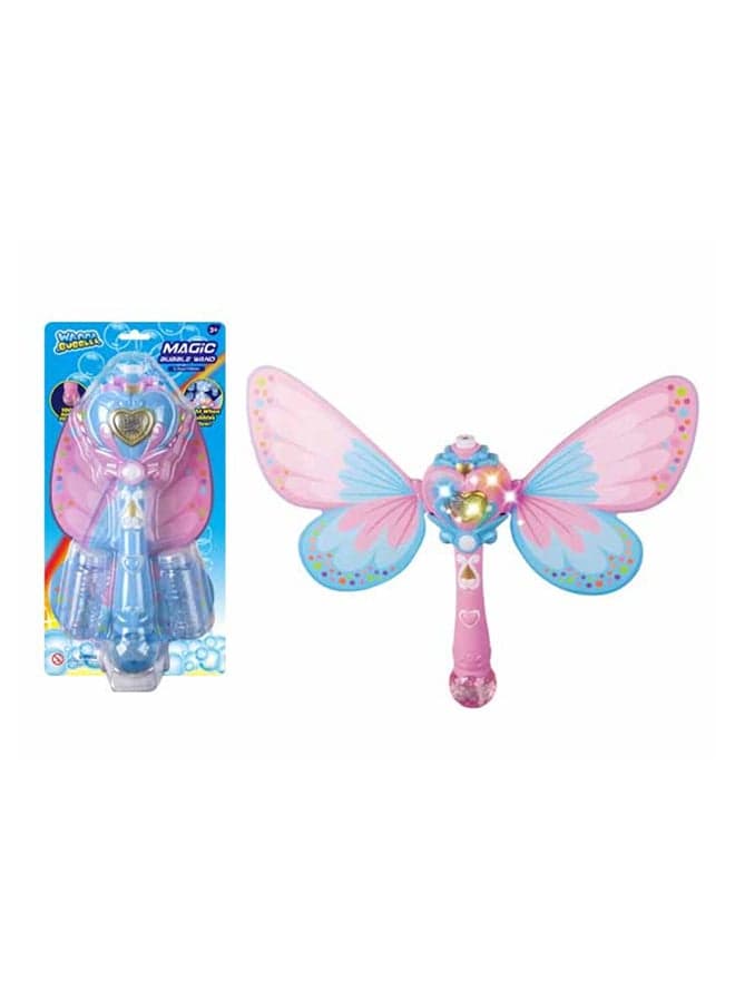 Battery Operated Light And Sound Bubble Fairy Wand With Wings 31x33x18cm