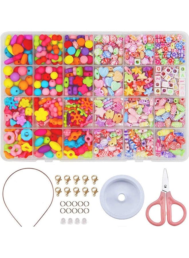 580-Piece Acrylic Handmade Craft Beads Set 19 x 14 x 4cm