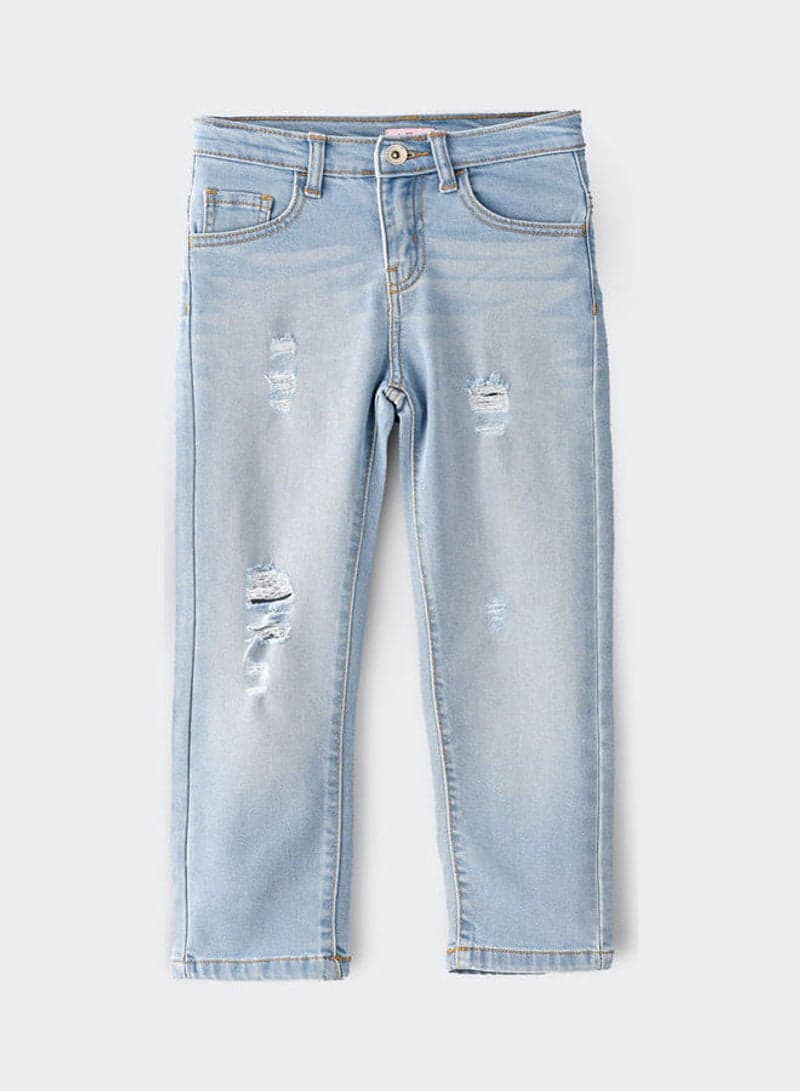 Ripping At Front Jeans Blue