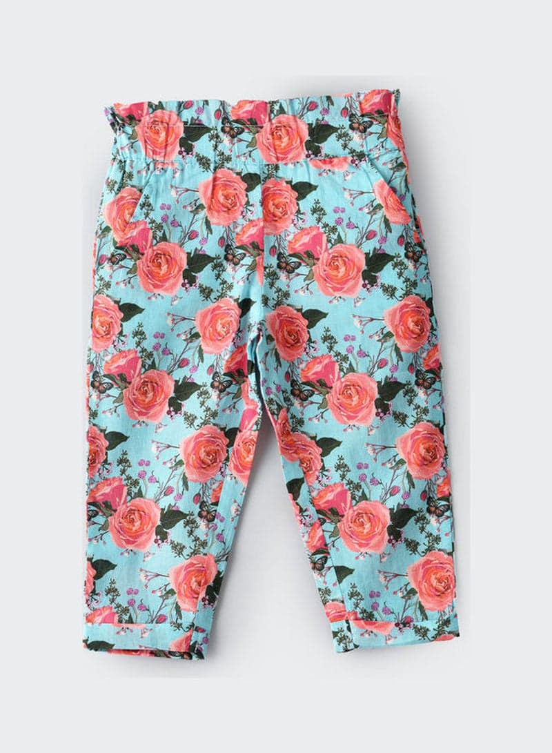 Woven All Over Print Pull On Pants Multicolour
