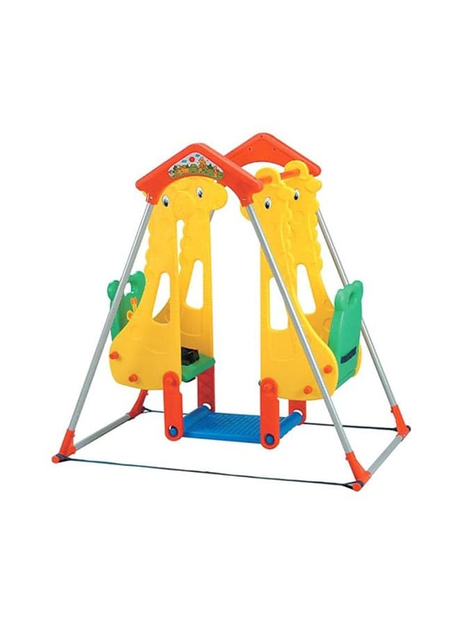 Animal Pattern Sturdy And Durable Double Seat Swing Playground Equipment For Kids 123x78x115cm