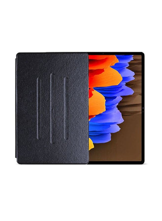 Folio Flip Trifold Stand Case Cover For Samsung Galaxy Tab S7 Plus Black