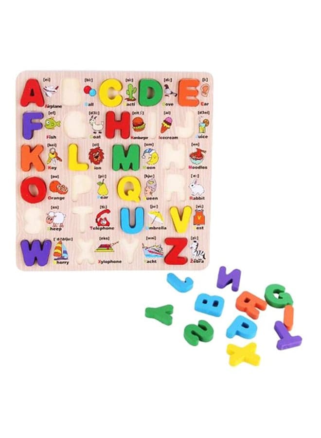 Baby Kids Wooden Learning Capital Alphabet Early Educational Development Toy