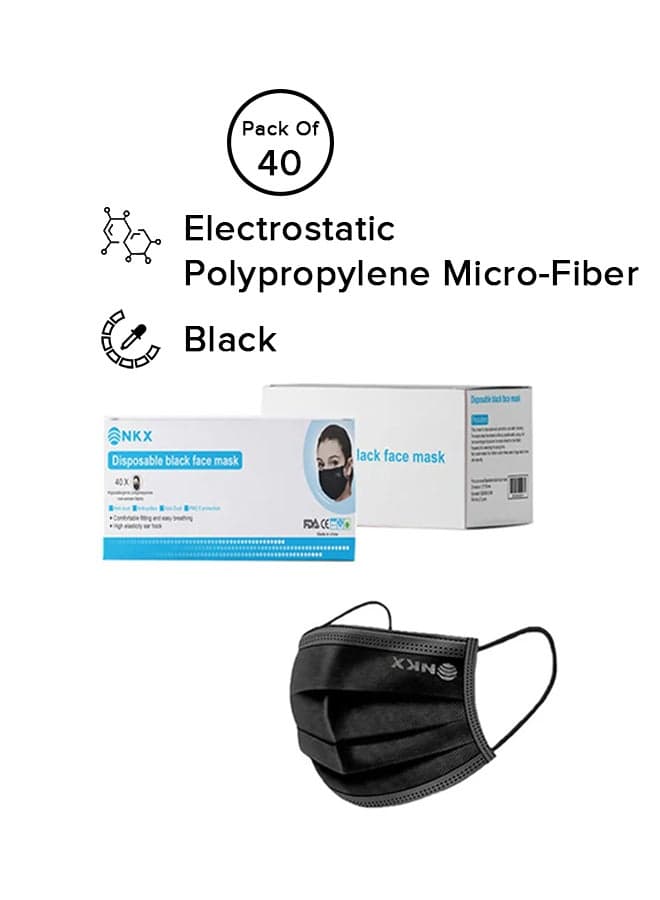 40 Piece - Disposable Face Mask