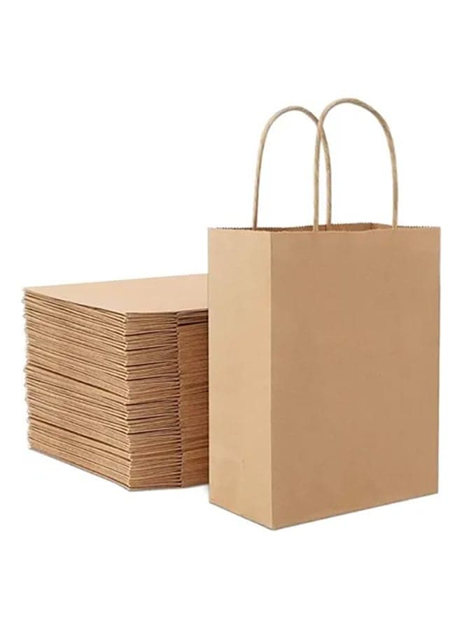 60-Piece Paper Bags With Twisted Handles Brown