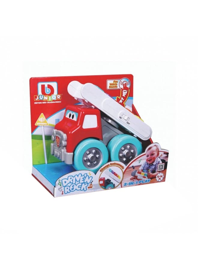2 In 1 Drive N Rocking Fire Truck With Piano Multicolour 47.94x45.09x26.67cm