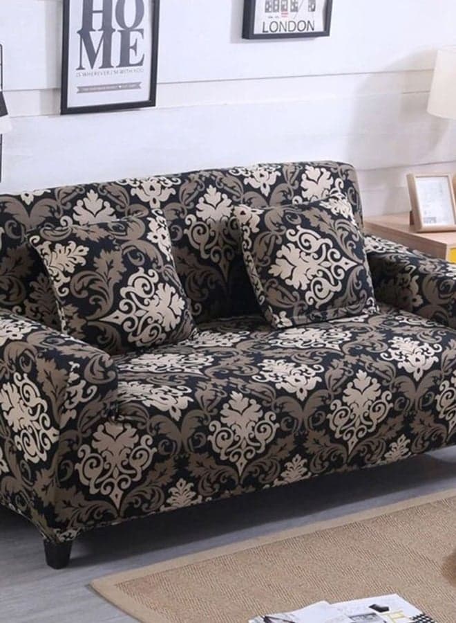 3-Seater Exquisitely Designed Wrinkle-free Anti-slip 360-degree Full Coverage Bohemia Sofa Slipcover Brown/Beige/Black Length Stretch From 190 To 230cm