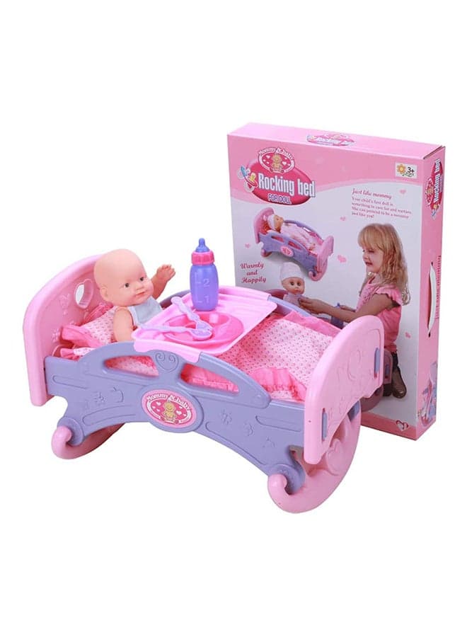 Rocking Bed Playset Or Baby Cardle Unique Details And Durable Material 44.5*30.5*29cm