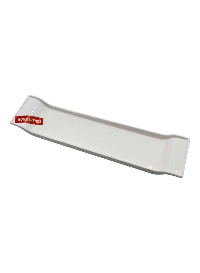 Long Ceramic Dish White 16.25inch