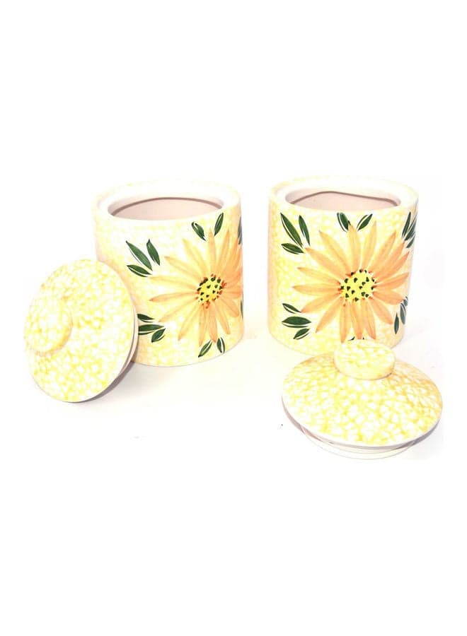 2-Piece Fruits Decor Canister Set Multicolour 28x16x19cm