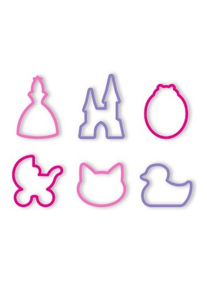 6-Piece Cookie Cutters Set Pink/Purple 7cm