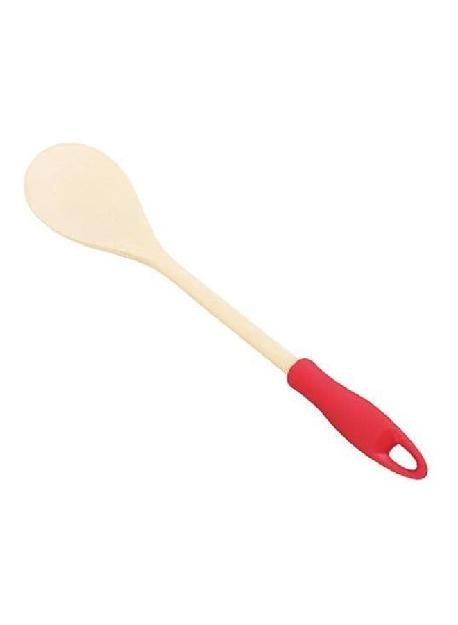 Presto Oval Wooden Stirring Spoon Beige/Red 30cm