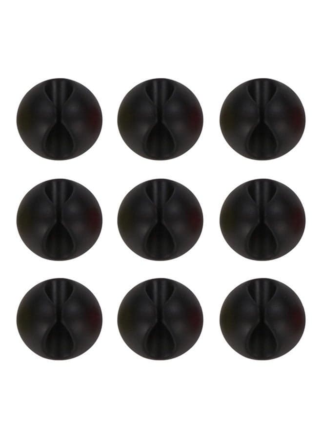 9-Piece Of Multi-Purpose Desktop Wire Organizers Black 2.8cm