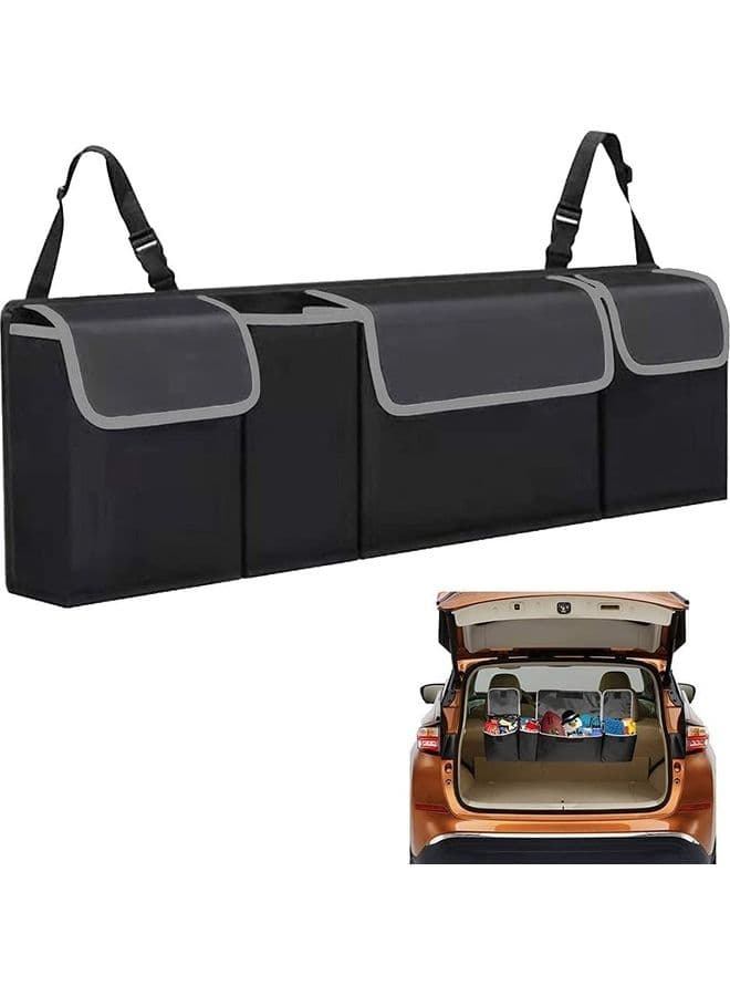 Foldable Car Backseat Boot Organiser Hanging Storage Bag With High Capacity And Multiple Types of Pockets